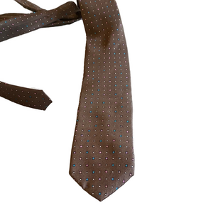 Dimitri Roma Brown Polka Dot Men’s Silk Tie – 55”